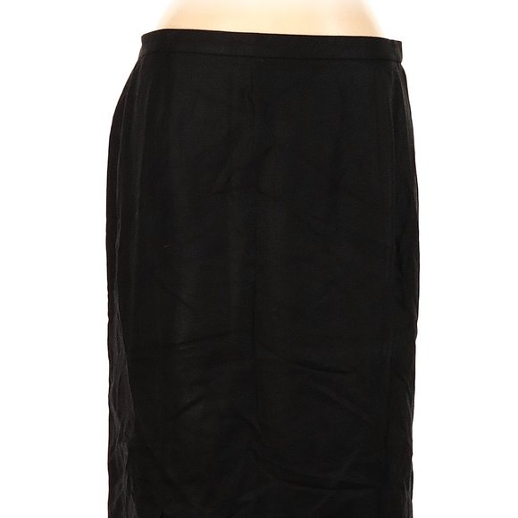 Doncaster Solid Black Silk Skirt, 16 - Picture 1 of 2